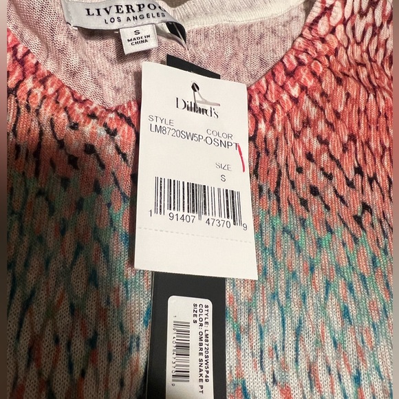 Liverpool Ombré Snakeskin Print Knit Sweater Size Small - Picture 3 of 4